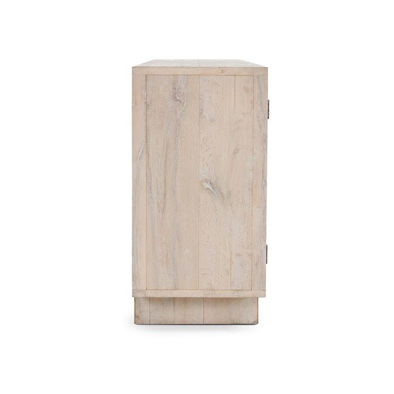 Pemberly Row Transitional 4-Door Wood Sideboard in Bone White