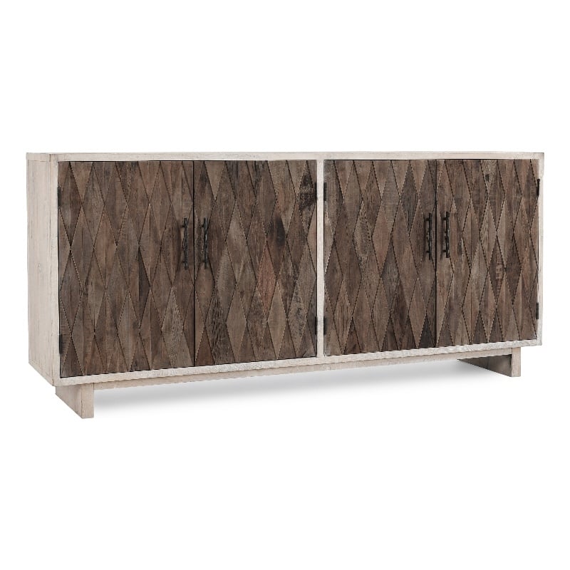 Pemberly Row Transitional 4-Door Wood Sideboard in Bone White