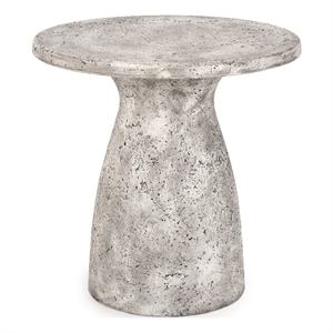 Pemberly Row Contemporary 18&quot Outdoor Accent Table Light Gray