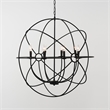 Pemberly Row 8-Light Iron Globe Chandelier in Black Finish by Pemberly Row