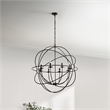 Pemberly Row 8-Light Iron Globe Chandelier in Black Finish by Pemberly Row