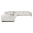 Pemberly Row Traditional Fabric Upholstered Sectional Sofa in Sand