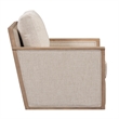 Pemberly Row Fabric Linen Upholstery Swivel Accent Chair in Natural