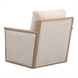 Pemberly Row Fabric Linen Upholstery Swivel Accent Chair in Natural