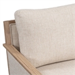 Pemberly Row Fabric Linen Upholstery Swivel Accent Chair in Natural