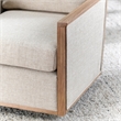 Pemberly Row Fabric Linen Upholstery Swivel Accent Chair in Natural