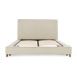 Pemberly Row Traditional Cream Finish Fabric Upholstered Queen Bed