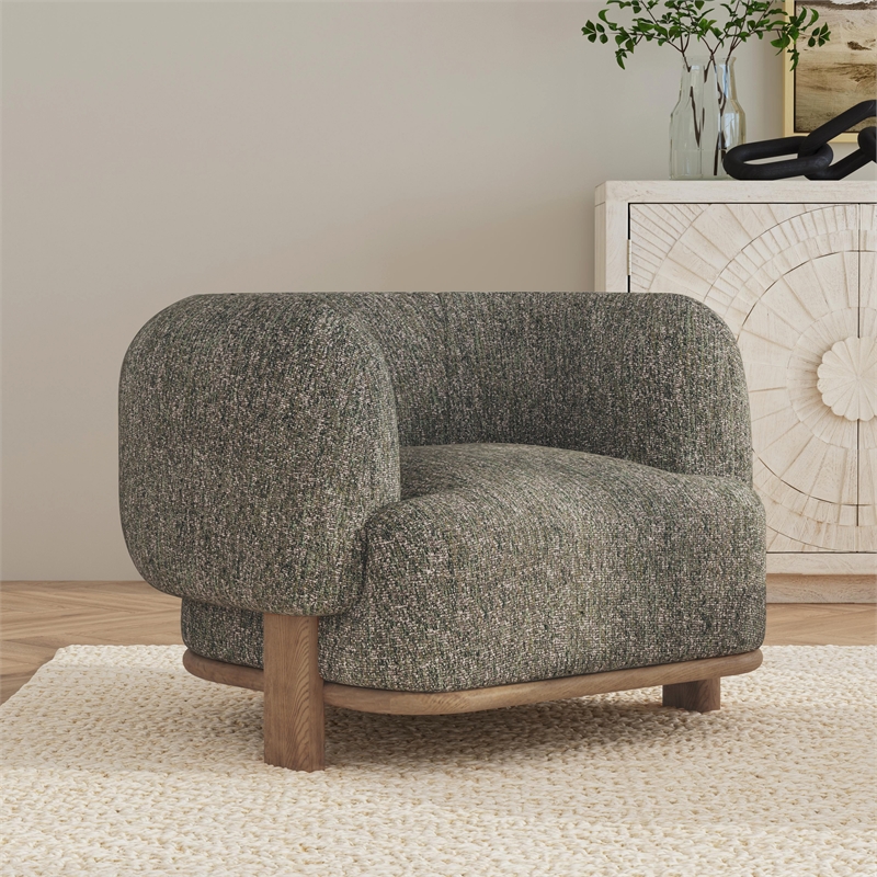 Pemberly Row Green Fabric Upholstered Accent Chair - Timeless Elegance
