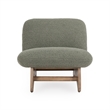 Pemberly Row Accent Chair Green Upholstery Fabric with Solid Oak Frame