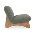 Pemberly Row Accent Chair Green Upholstery Fabric with Solid Oak Frame