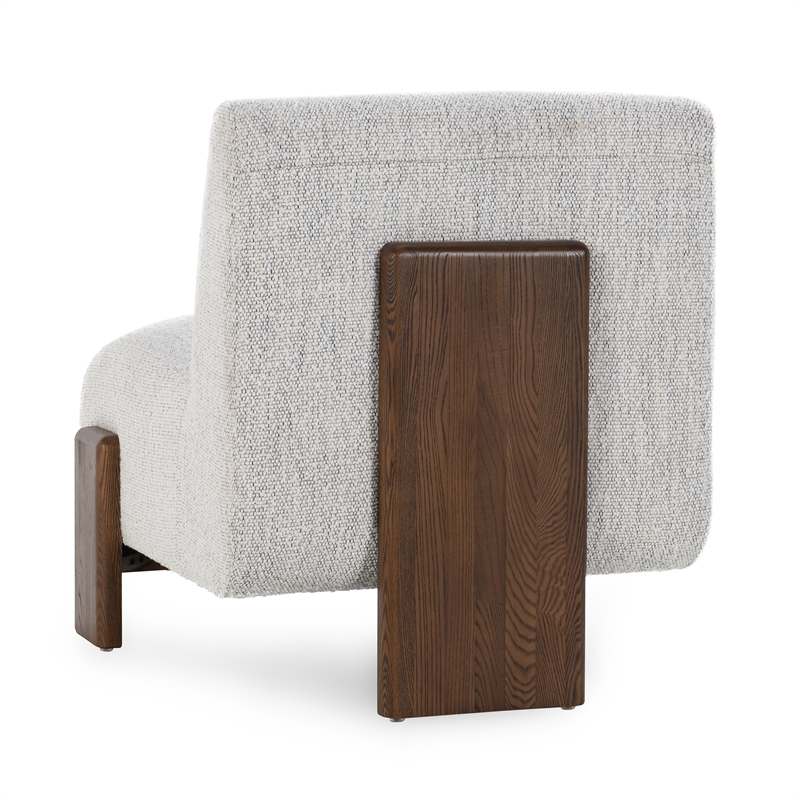 Pemberly Row Fabric Accent Chair - Ivory with Dynamic Wood Frame