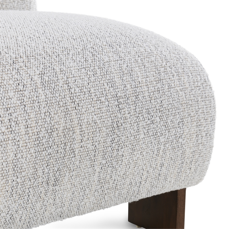 Pemberly Row Fabric Accent Chair - Ivory with Dynamic Wood Frame