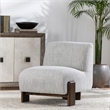 Pemberly Row Fabric Accent Chair - Ivory with Dynamic Wood Frame