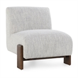 Pemberly Row Fabric Accent Chair - Ivory with Dynamic Wood Frame