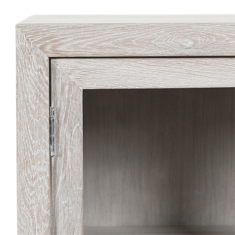 Pemberly Row Four Door Solid Wood Sideboard - White Wash Finish