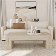 Pemberly Row Reclaimed Oak Wood Coffee Table in Meadow White