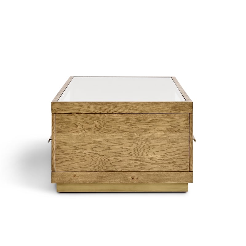 Pemberly Row Traditional Four-Drawer Wood Coffee Table in Medium Oak