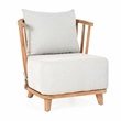 Pemberly Row Contemporary Outdoor Wood Frame Accent Chair in Natural
