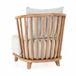 Pemberly Row Contemporary Outdoor Wood Frame Accent Chair in Natural