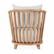Pemberly Row Contemporary Outdoor Wood Frame Accent Chair in Natural