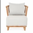 Pemberly Row Contemporary Outdoor Wood Frame Accent Chair in Natural