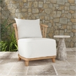 Pemberly Row Contemporary Outdoor Wood Frame Accent Chair in Natural