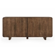 Pemberly Row Geometric Pattern Four Door Mango Wood Sideboard in Brown