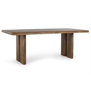 Pemberly Row 80&quot Mango Wood Rustic Elegance Dining Table in Brown