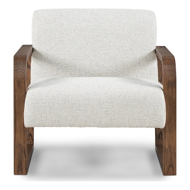 Pemberly Row Upholstered Modern Fabric Accent Chair in Oatmeal