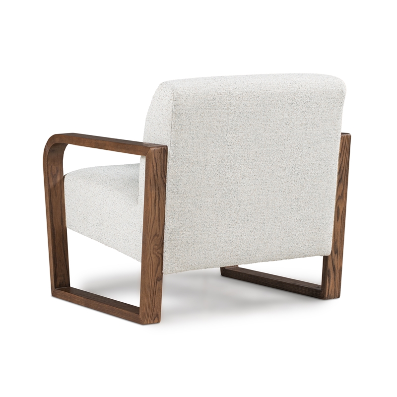 Pemberly Row Upholstered Modern Fabric Accent Chair in Oatmeal