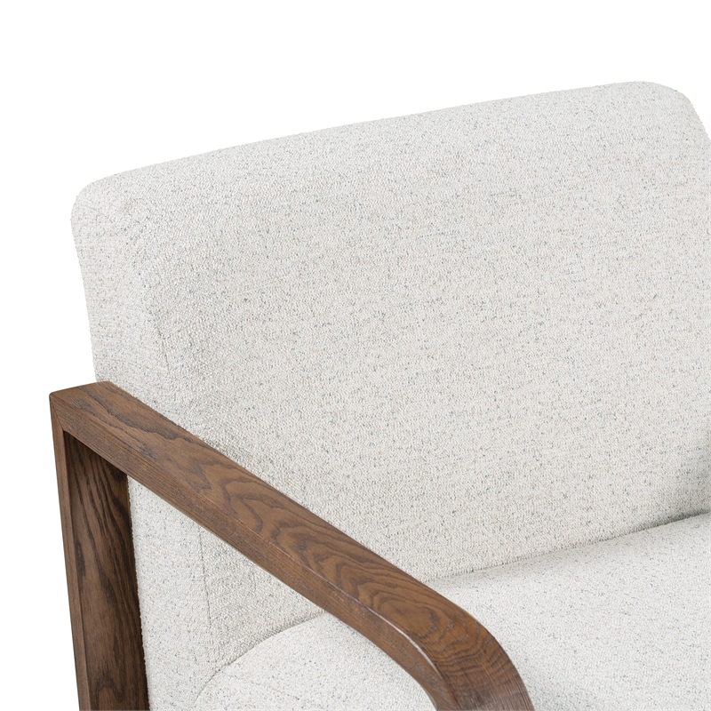 Pemberly Row Upholstered Modern Fabric Accent Chair in Oatmeal