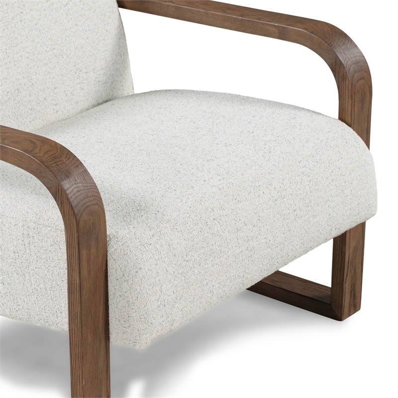 Pemberly Row Upholstered Modern Fabric Accent Chair in Oatmeal