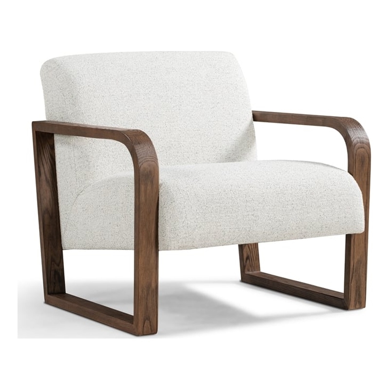 Pemberly Row Upholstered Modern Fabric Accent Chair in Oatmeal