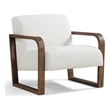 Pemberly Row Upholstered Modern Fabric Accent Chair in Oatmeal