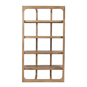 Pemberly Row 86&quot Acacia Wood Reversible Bookcase in Soft Natural Finish