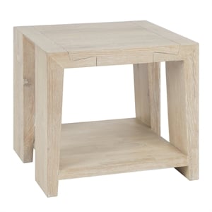 Pemberly Row Contemporary Rustic Tan Cracked Oak Wood End Table