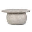 Pemberly Row 42-Inch Light Gray Concrete Stone Round Outdoor Coffee Table