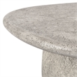 Pemberly Row 42-Inch Light Gray Concrete Stone Round Outdoor Coffee Table