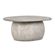 Pemberly Row 42-Inch Light Gray Concrete Stone Round Outdoor Coffee Table