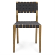 Pemberly Row Set of 2 Oak Wood Dining Chairs with Black Webbing