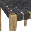 Pemberly Row Set of 2 Oak Wood Dining Chairs with Black Webbing