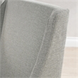 Pemberly Row Gray Fabric Upholstered Rolling Dining Chair Sloping Arms