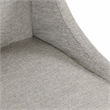 Pemberly Row Gray Fabric Upholstered Rolling Dining Chair Sloping Arms
