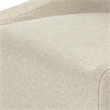 Pemberly Row Oatmeal Fabric Upholstered Rolling Dining Chair Sloping Arm