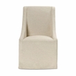 Pemberly Row Oatmeal Fabric Upholstered Rolling Dining Chair Sloping Arm
