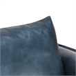Pemberly Row Ocean Blue Leather Club Chair with Black Iron Accents