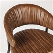 Pemberly Row Antique Brown Leather Dining Chair with Channel Tufting