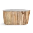 Pemberly Row Teak Wood Coastal Coffee Table in Natural Finish