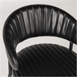 Pemberly Row Jet Black Leather Dining Chair with Channel Tufting