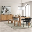 Pemberly Row Jet Black Leather Dining Chair with Channel Tufting